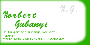 norbert gubanyi business card